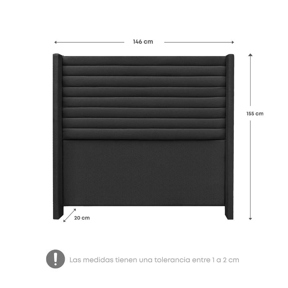 DORMITORIO RIZZOLI ZENNA 2 PLAZAS CON CAJONES GRIS - 7
