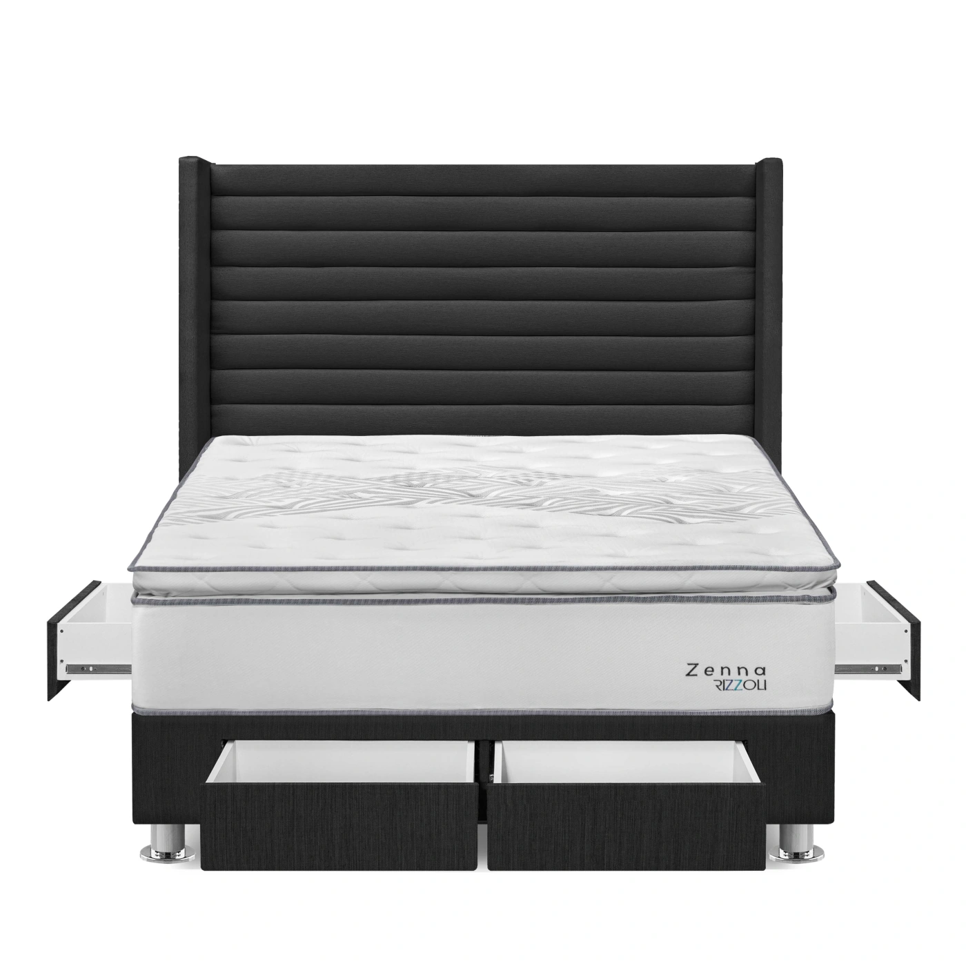 DORMITORIO RIZZOLI ZENNA KING CON CAJONES GRIS - 1