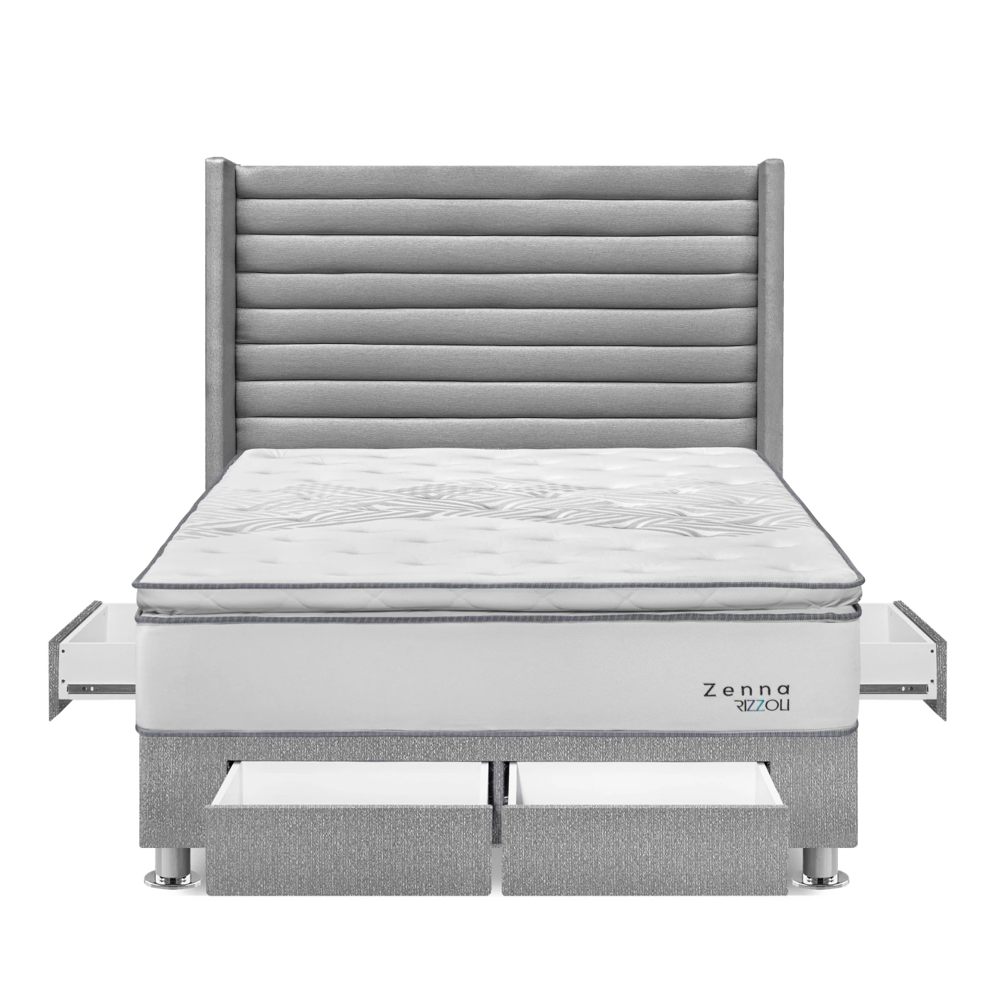 DORMITORIO RIZZOLI ZENNA QUEEN CON CAJONES PLATA - 1