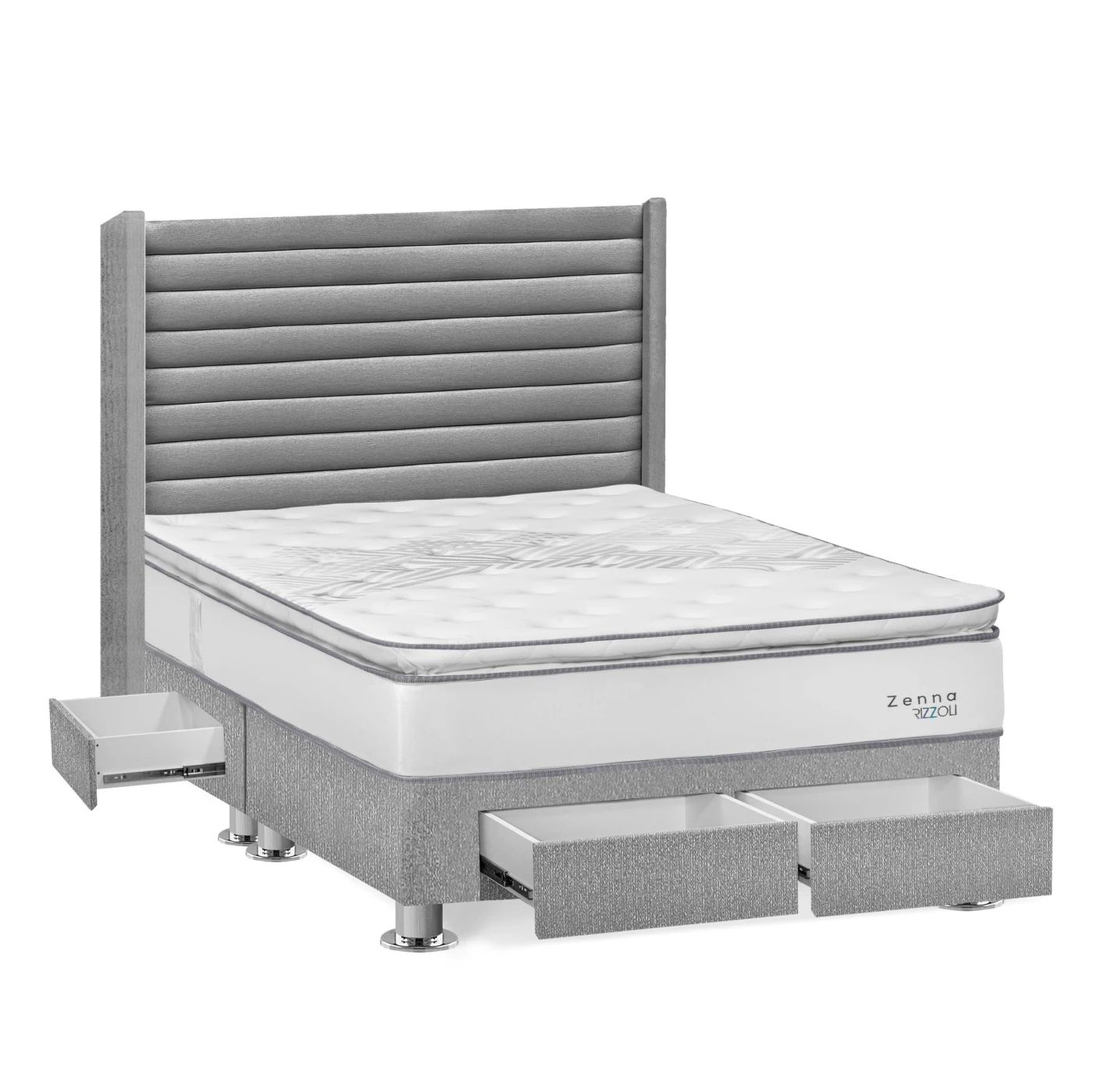 DORMITORIO RIZZOLI ZENNA QUEEN CON CAJONES PLATA - 2