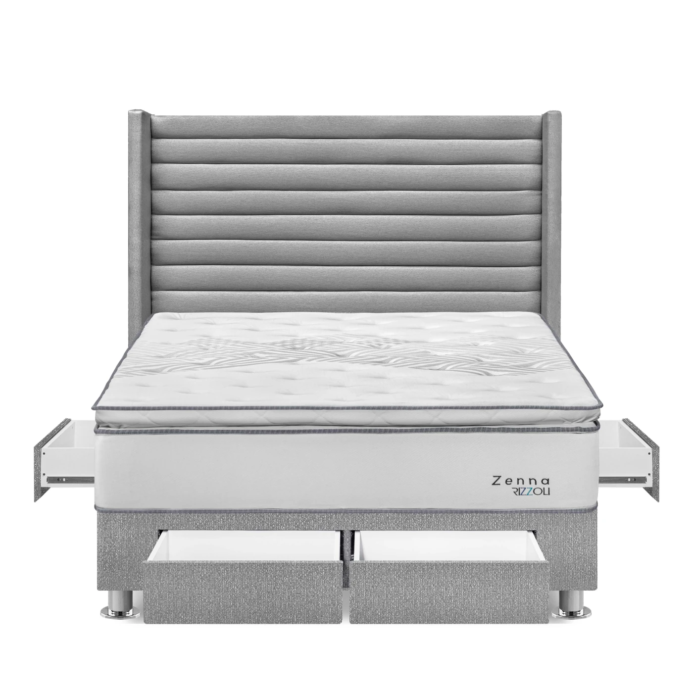 DORMITORIO RIZZOLI ZENNA KING CON CAJONES PLATA - 1