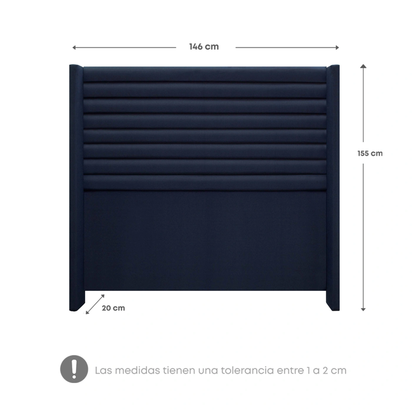 DORMITORIO RIZZOLI ZENNA 2 PLAZAS CON CAJONES AZUL - 7