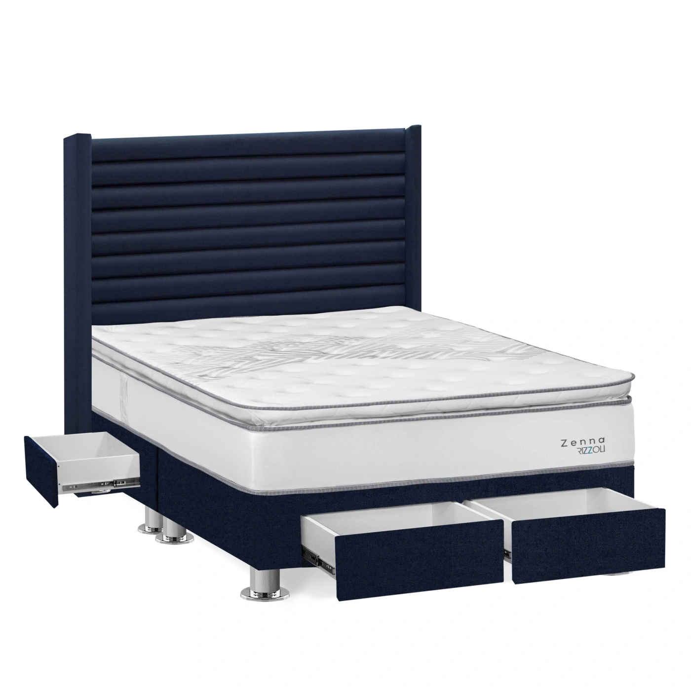 DORMITORIO RIZZOLI ZENNA KING CON CAJONES AZUL - 2