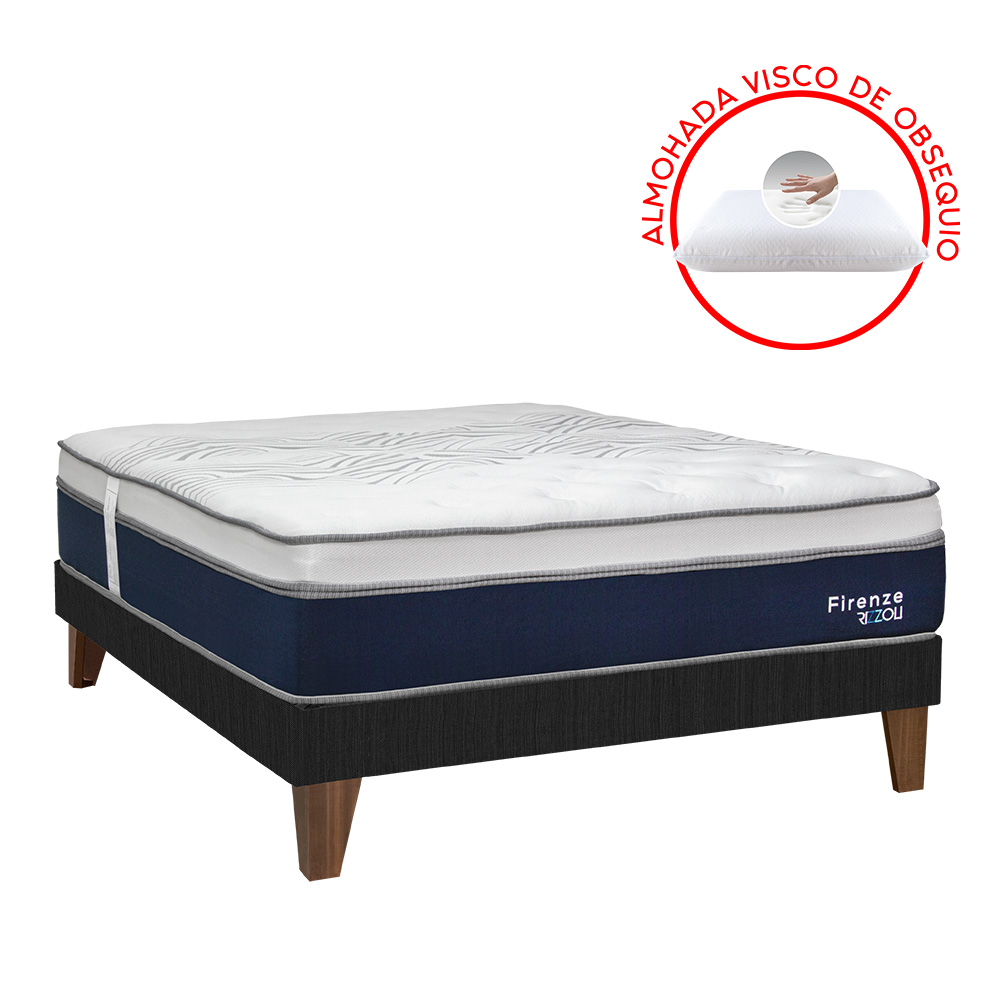 CAMA EUROPEA RIZZOLI FIRENZE 1.5 PLAZAS GRIS - 1