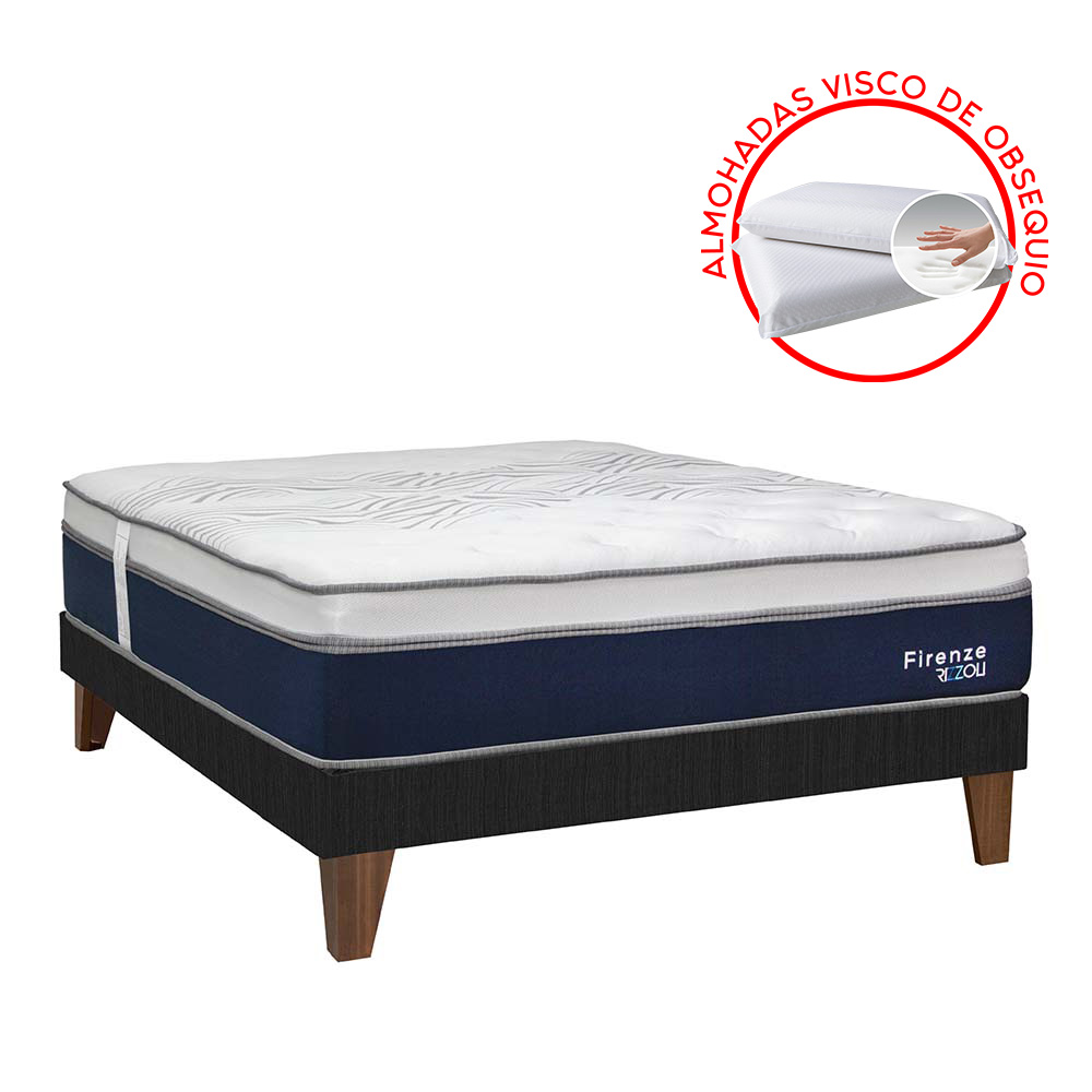 CAMA EUROPEA RIZZOLI FIRENZE 2 PLAZAS GRIS - 1