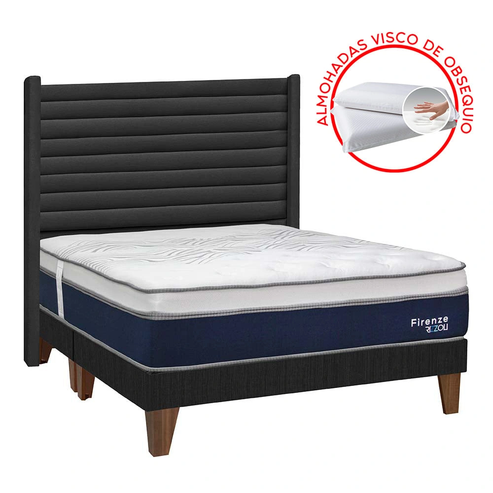 DORMITORIO EUROPEO RIZZOLI FIRENZE KING GRIS - 2