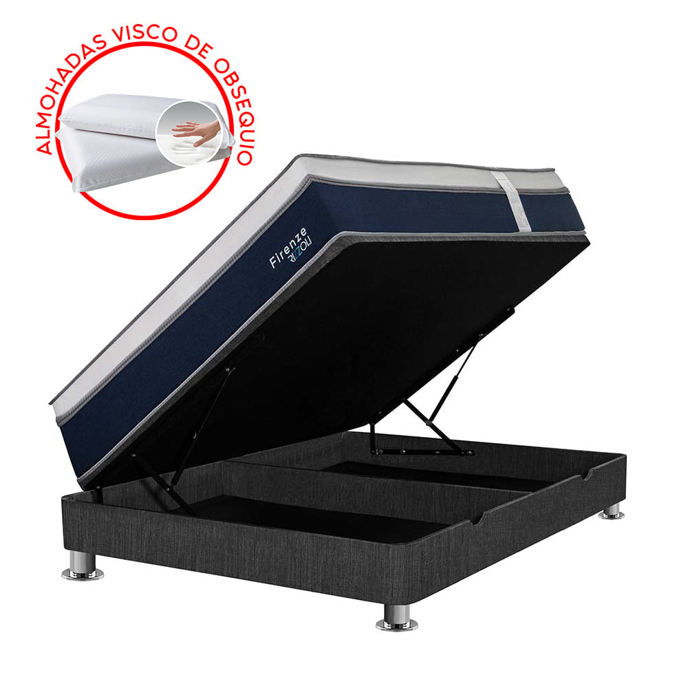 CAMA BOXET RIZZOLI FIRENZE 2 PLAZAS GRIS - 1