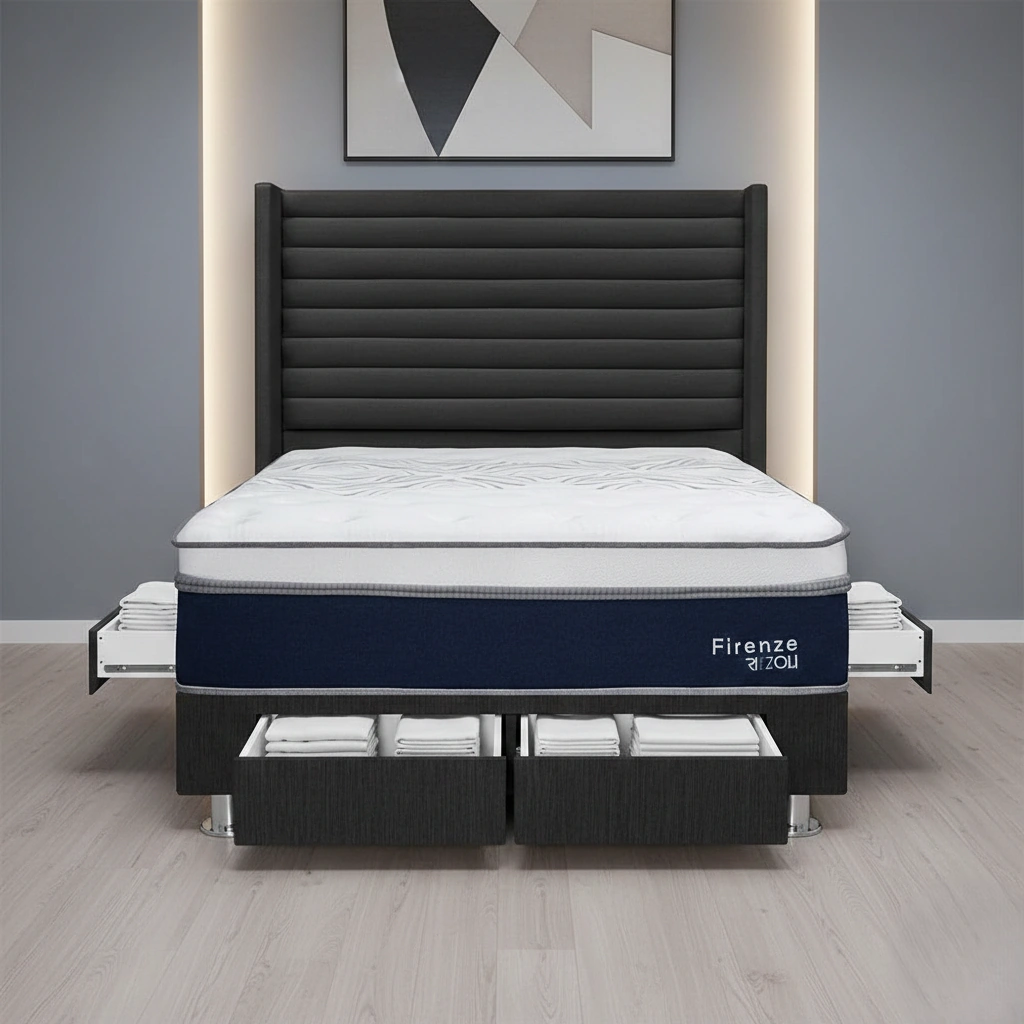 DORMITORIO RIZZOLI FIRENZE 2 PLAZAS CON CAJONES GRIS - 1
