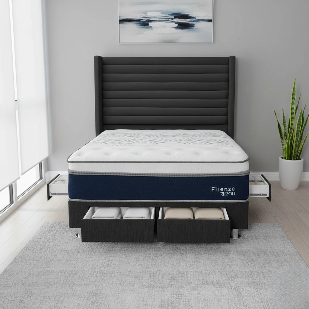 DORMITORIO RIZZOLI FIRENZE KING CON CAJONES GRIS - 1