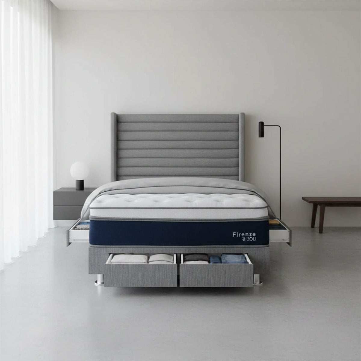 DORMITORIO RIZZOLI FIRENZE QUEEN CON CAJONES PLATA - 1