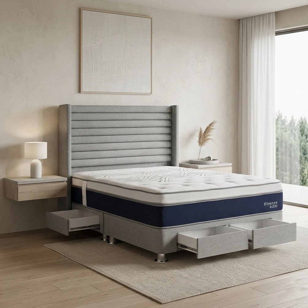 DORMITORIO AMERICANO RIZZOLI FIRENZE KING CON CAJONES PLATA - 1