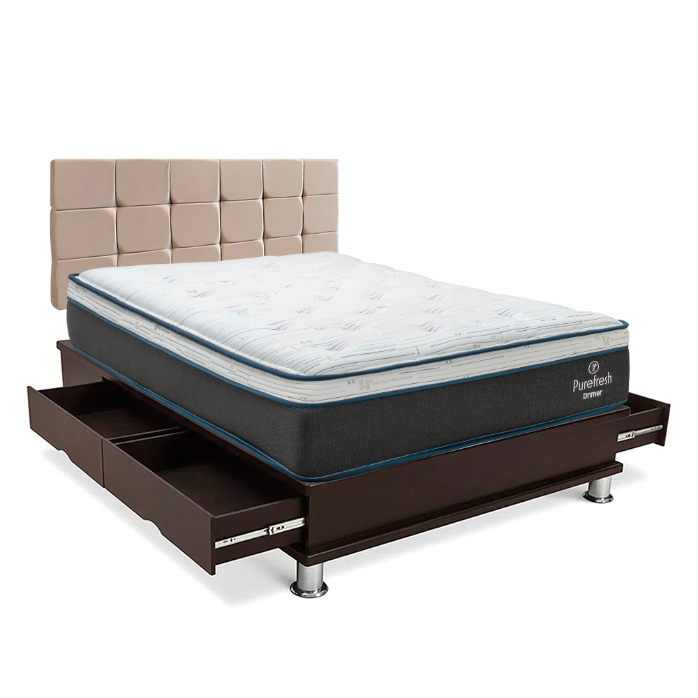 DORMITORIO DRIMER CUADROS PURE FRESH KING CON CAJONES - 1