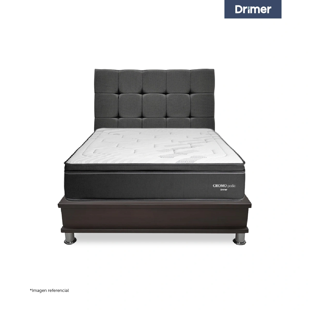 DORMITORIO CON CAJONES DRIMER CROMOPEDIC QUEEN CUADROS - 2