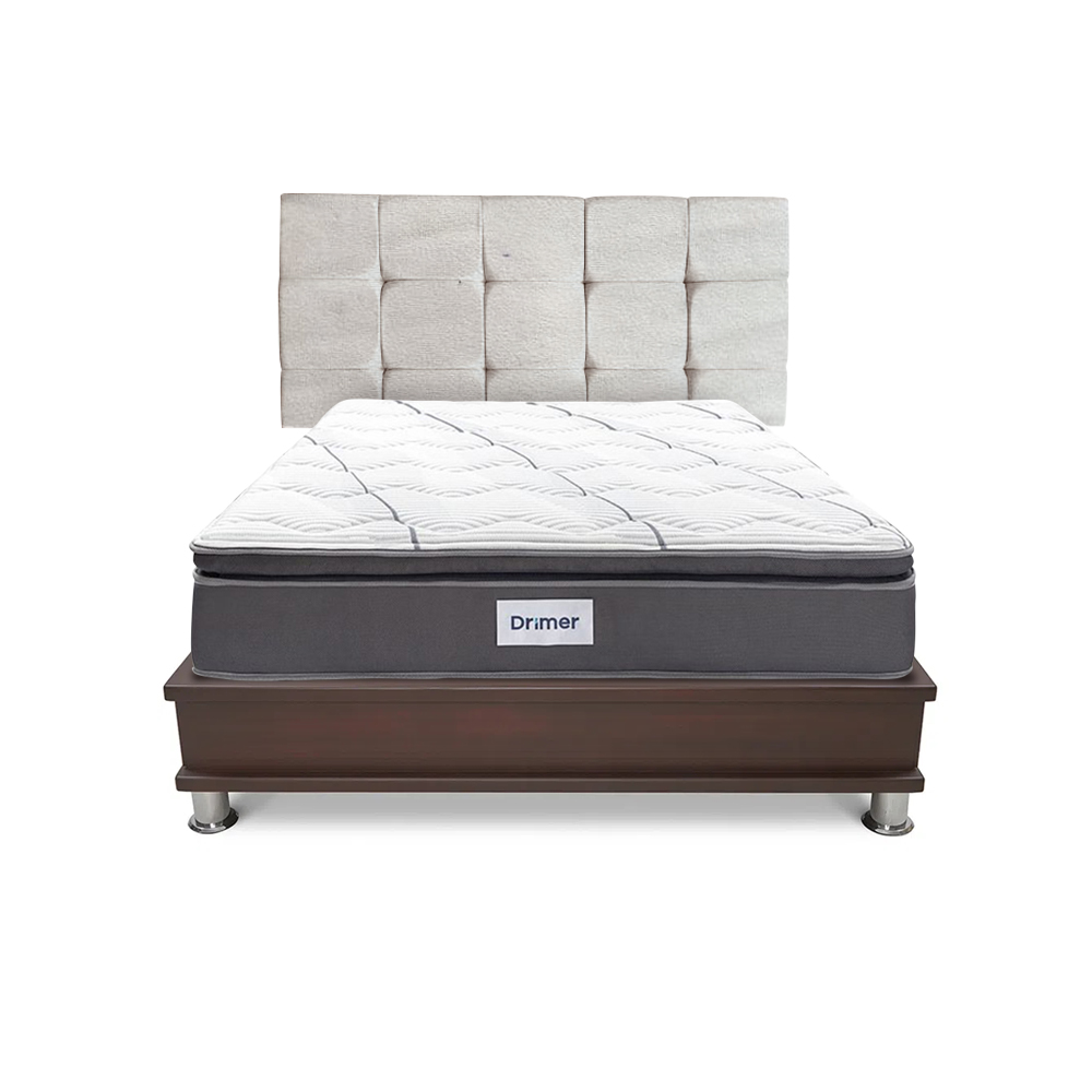 DORMITORIO CON CAJONES DRIMER CROMOPEDIC  KING CUADROS BEIGE - 4