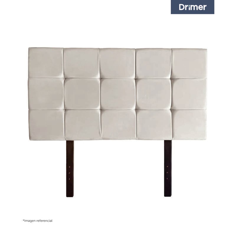 CABECERA DRIMER CUADROS 1.5 PLAZAS BEIGE - 1