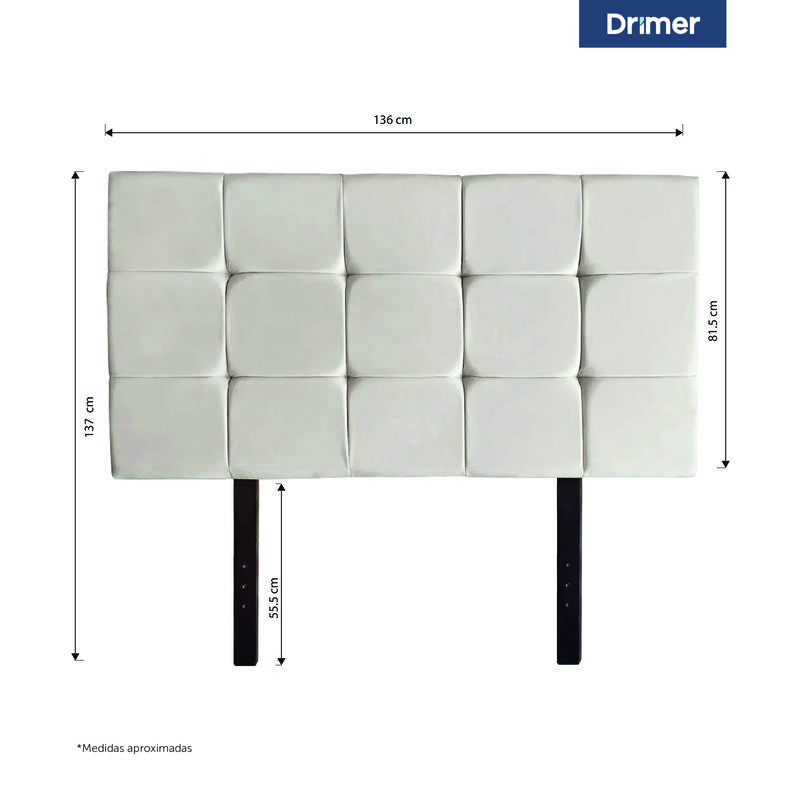 CABECERA DRIMER CUADROS 2 PLAZAS BEIGE - 2