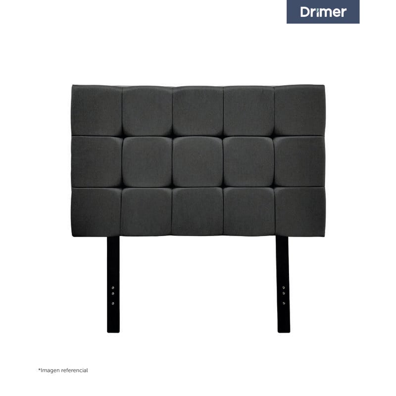 CABECERA DRIMER CUADROS 1.5 PLAZAS GRIS - 1