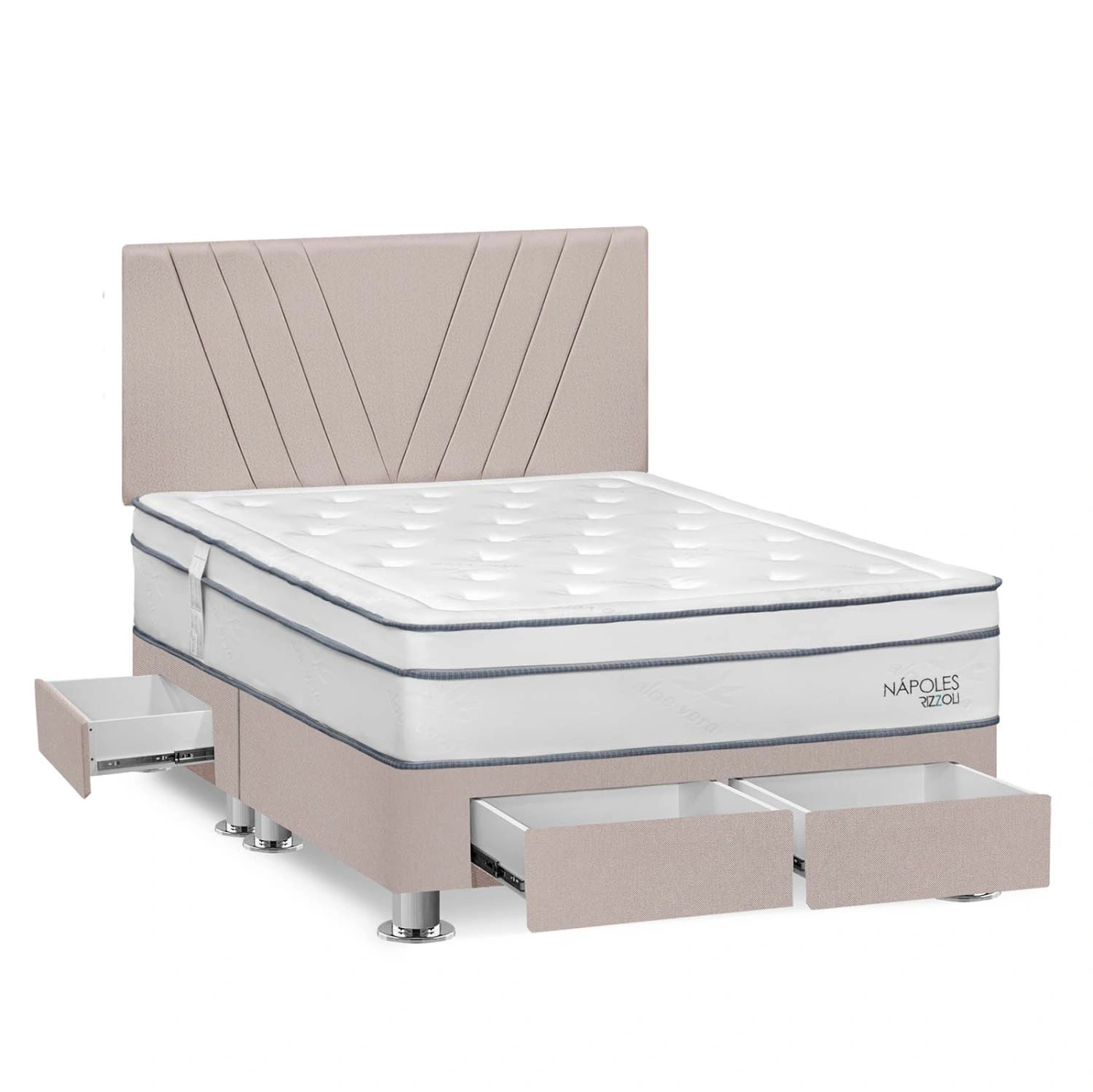 DORMITORIO RIZZOLI NAPOLES QUEEN CON CAJONES BEIGE - 2
