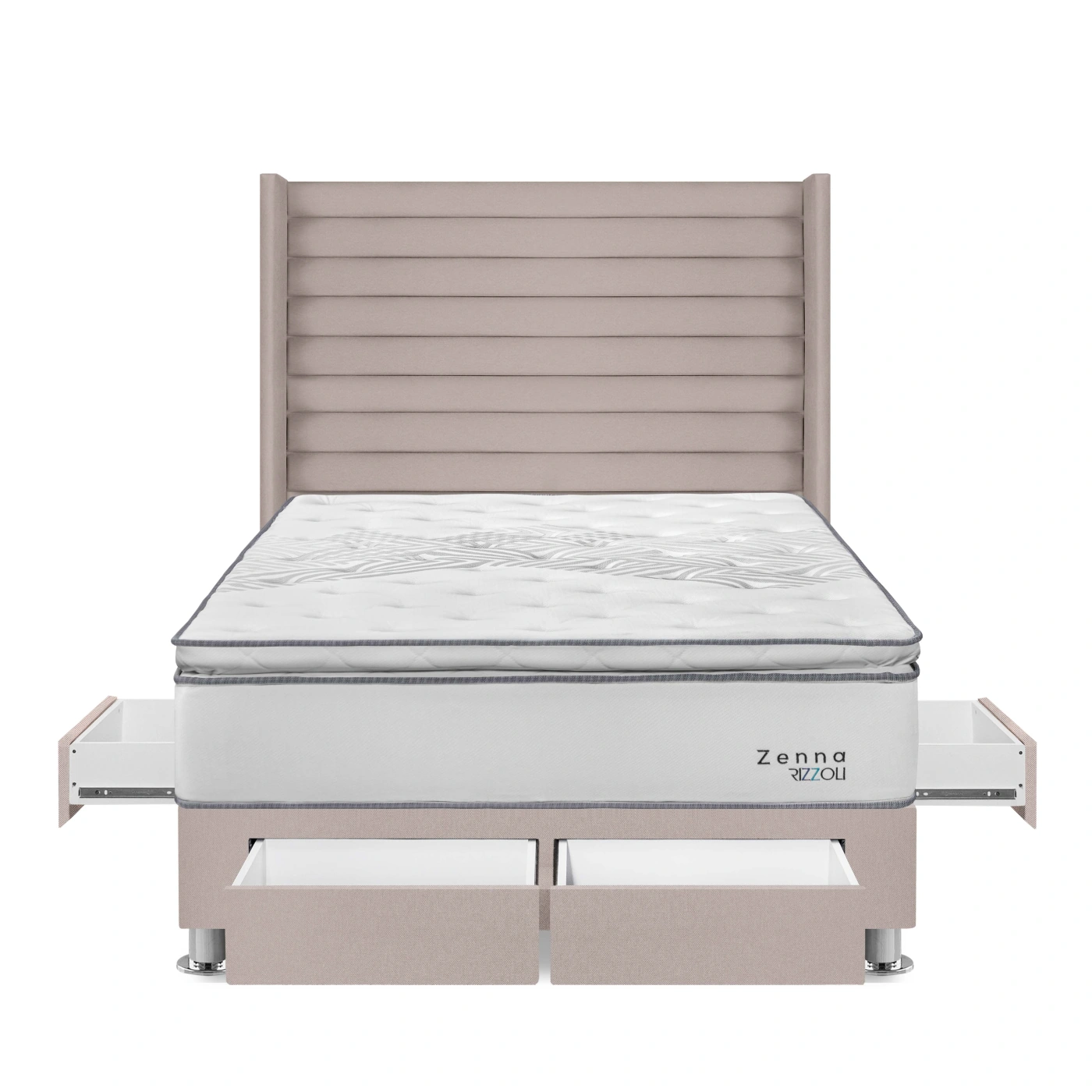 DORMITORIO RIZZOLI ZENNA 2 PLAZAS CON CAJONES BEIGE - 1