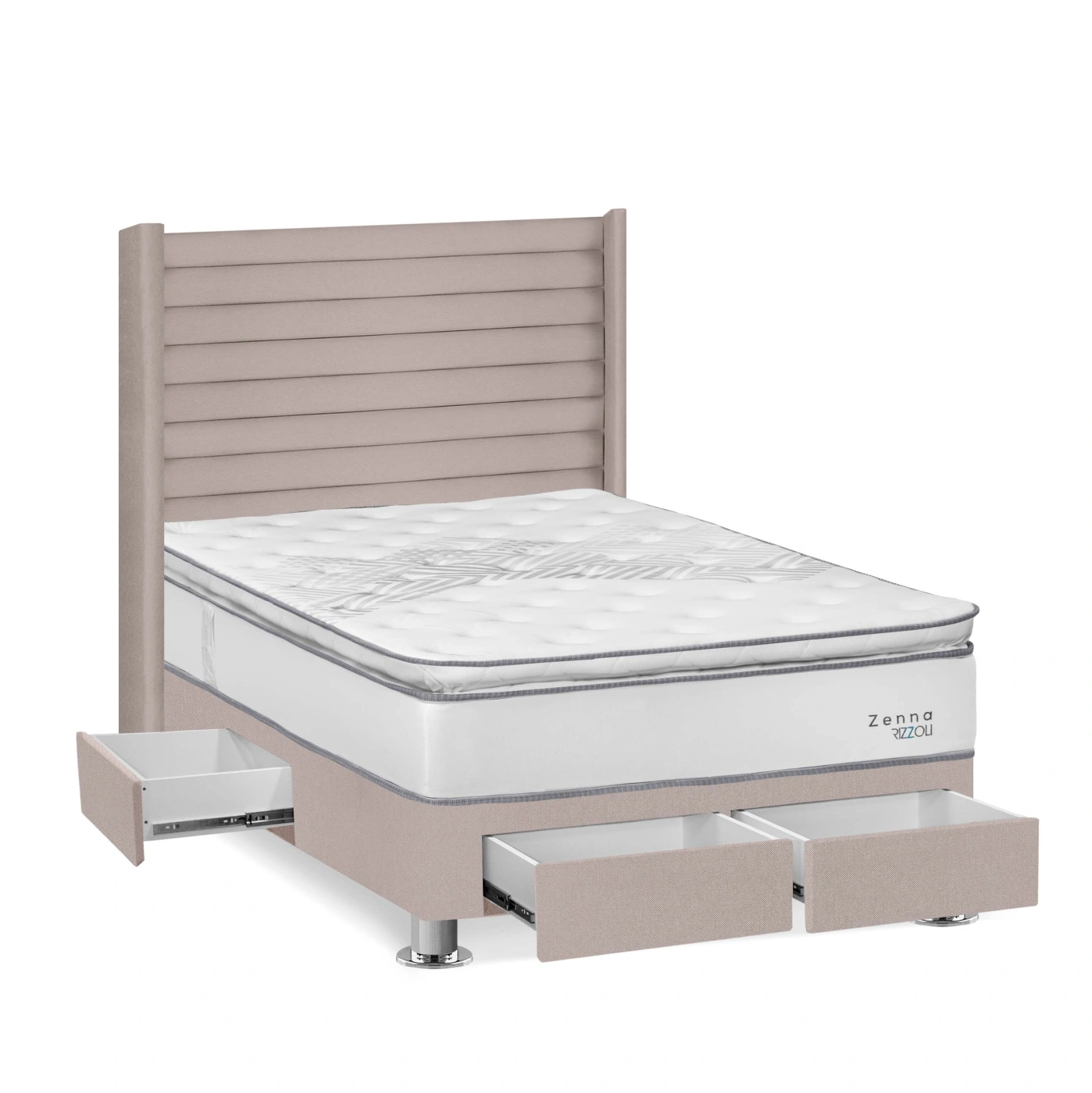 DORMITORIO RIZZOLI ZENNA 2 PLAZAS CON CAJONES BEIGE - 2