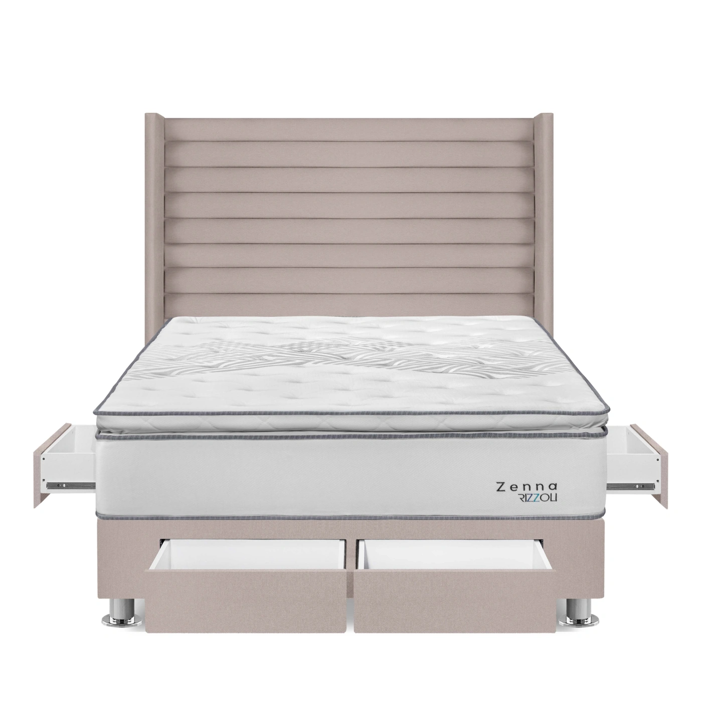 DORMITORIO RIZZOLI ZENNA QUEEN CON CAJONES BEIGE - 1