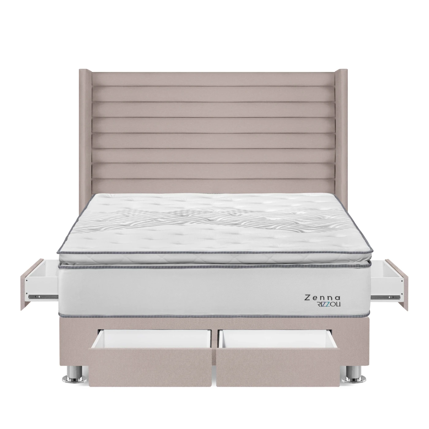 DORMITORIO RIZZOLI ZENNA KING CON CAJONES BEIGE - 1