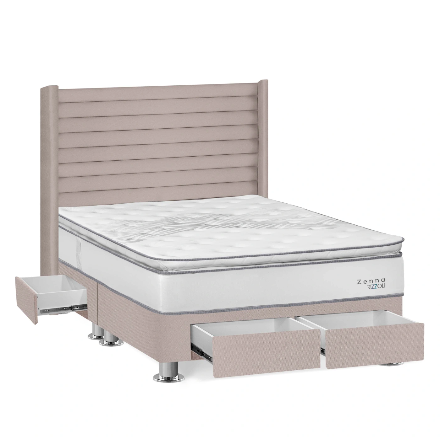 DORMITORIO RIZZOLI ZENNA KING CON CAJONES BEIGE - 2