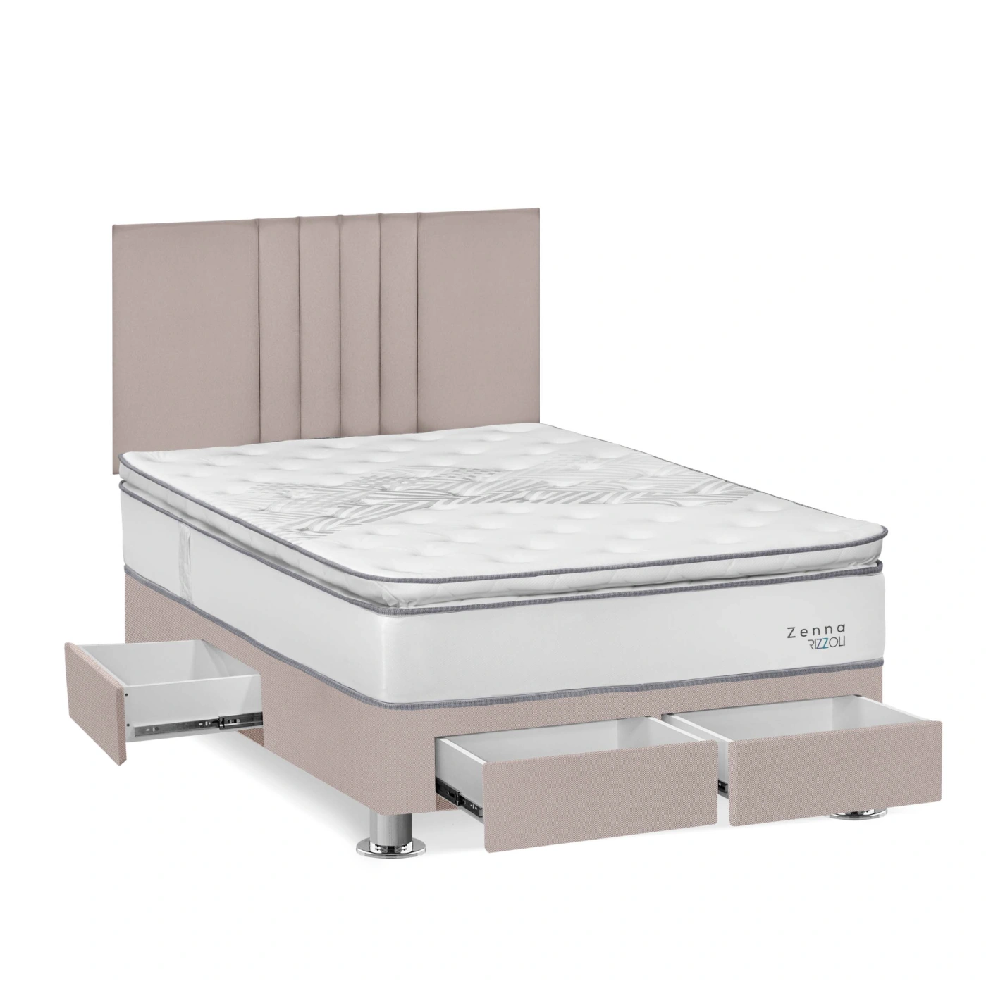 DORMITORIO RIZZOLI ZENNA 2 PLAZAS CON CAJONES SPRING BEIGE - 2