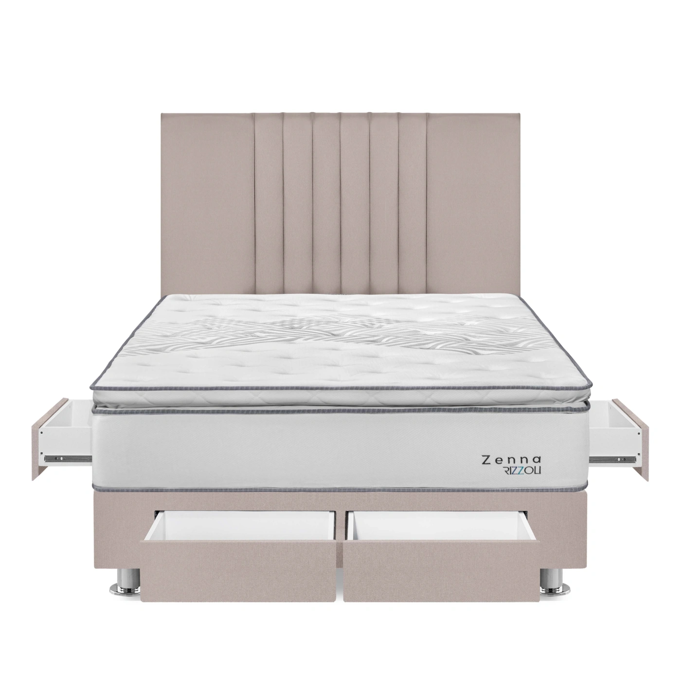 DORMITORIO RIZZOLI ZENNA QUEEN CON CAJONES SPRING BEIGE - 1