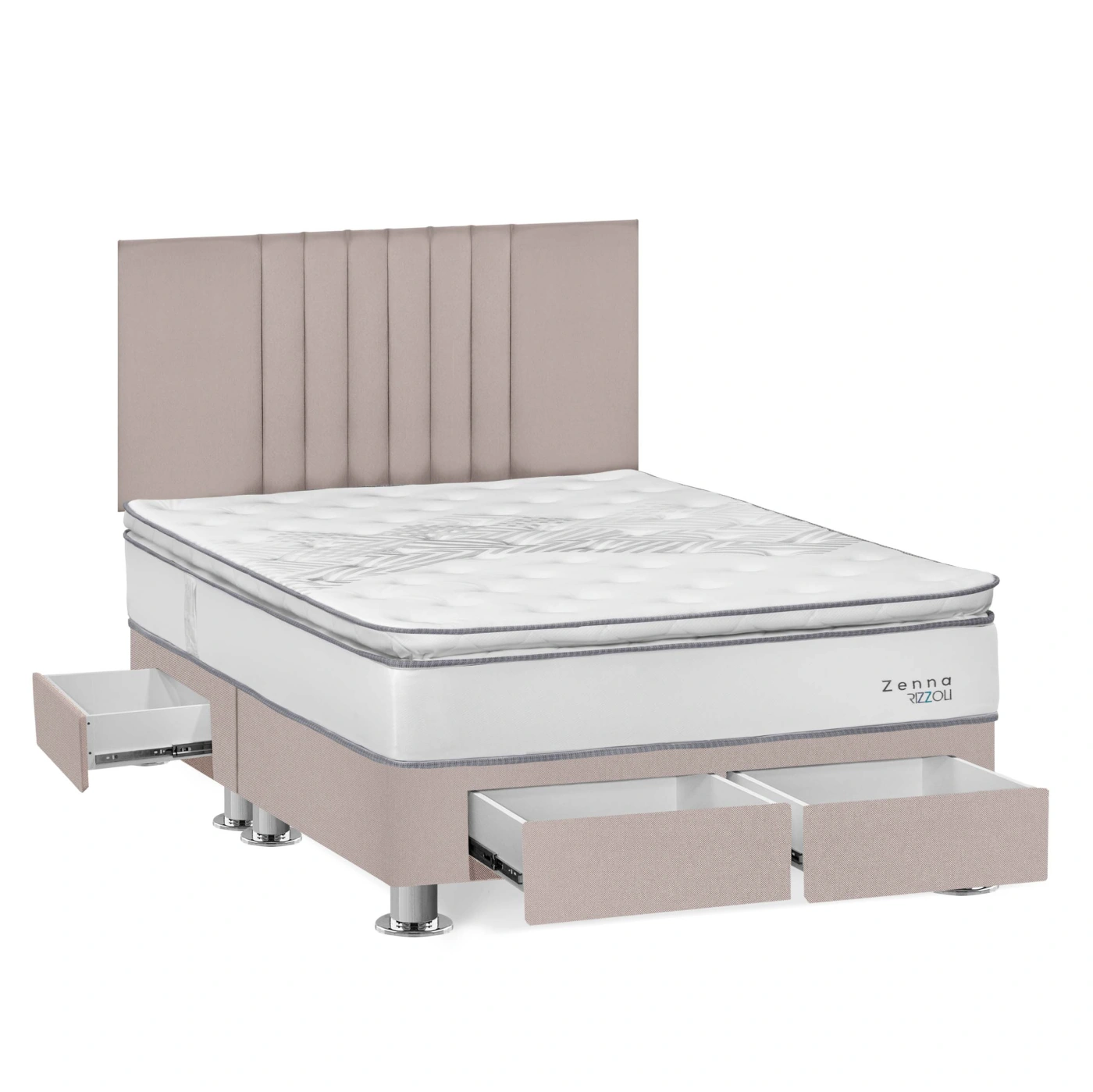 DORMITORIO RIZZOLI ZENNA QUEEN CON CAJONES SPRING BEIGE - 2