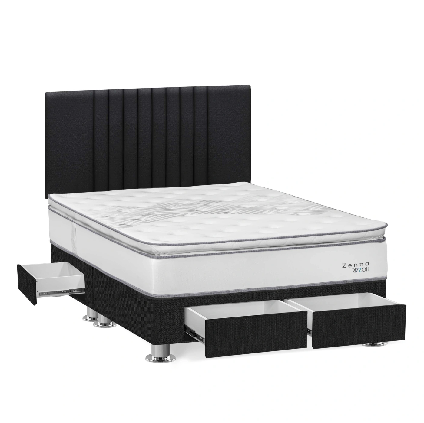 DORMITORIO RIZZOLI ZENNA KING CON CAJONES SPRING GRIS - 2