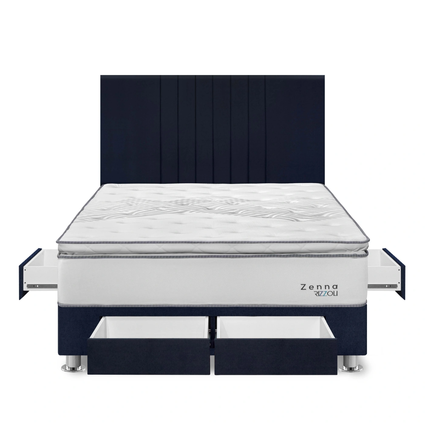 DORMITORIO RIZZOLI ZENNA QUEEN CON CAJONES SPRING AZUL - 1