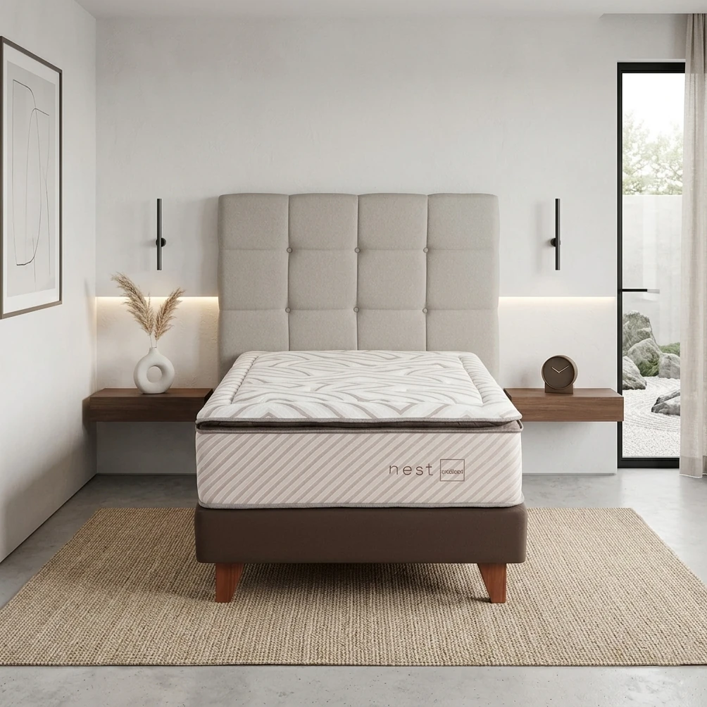 DORMITORIO EUROPEO ROSEN NEST 1.5 PLAZAS ISSEY NIEBLA - 1
