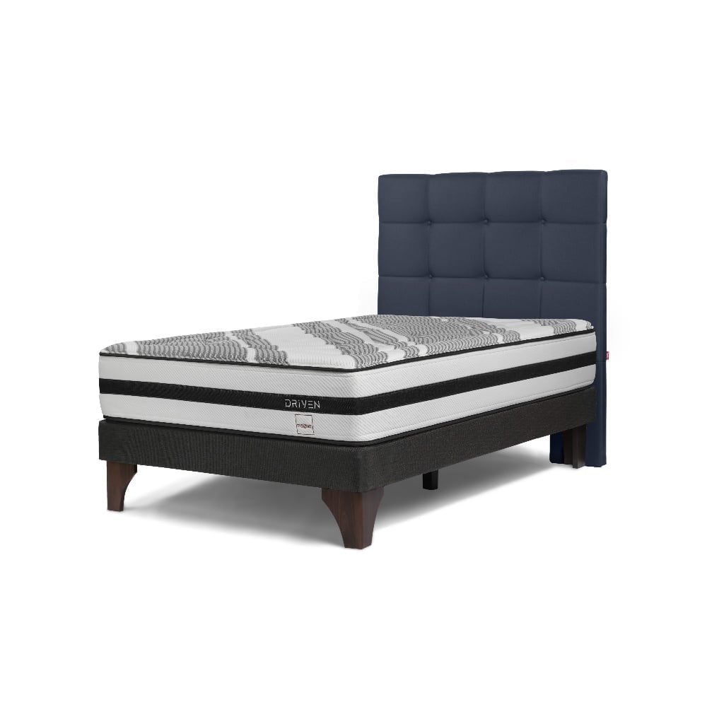 DORMITORIO EUROPEO ROSEN DRIVEN 1.5 PLAZAS ISSEY AZUL - 1