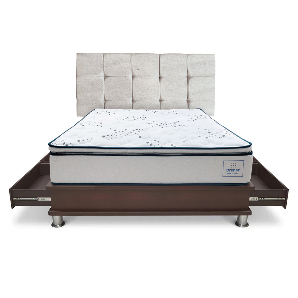 DORMITORIO DRIMER NEW OZONO 2 PLAZAS CON CAJONES CUADROS - 2