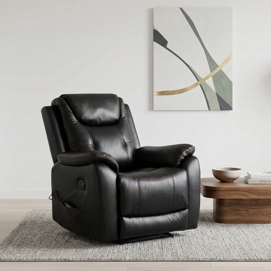 SILLÓN RECLINABLE RIPLEY HOME FINESSE CON MASAJEADOR CALENTADOR 1 CUERPO NEGRO - 1