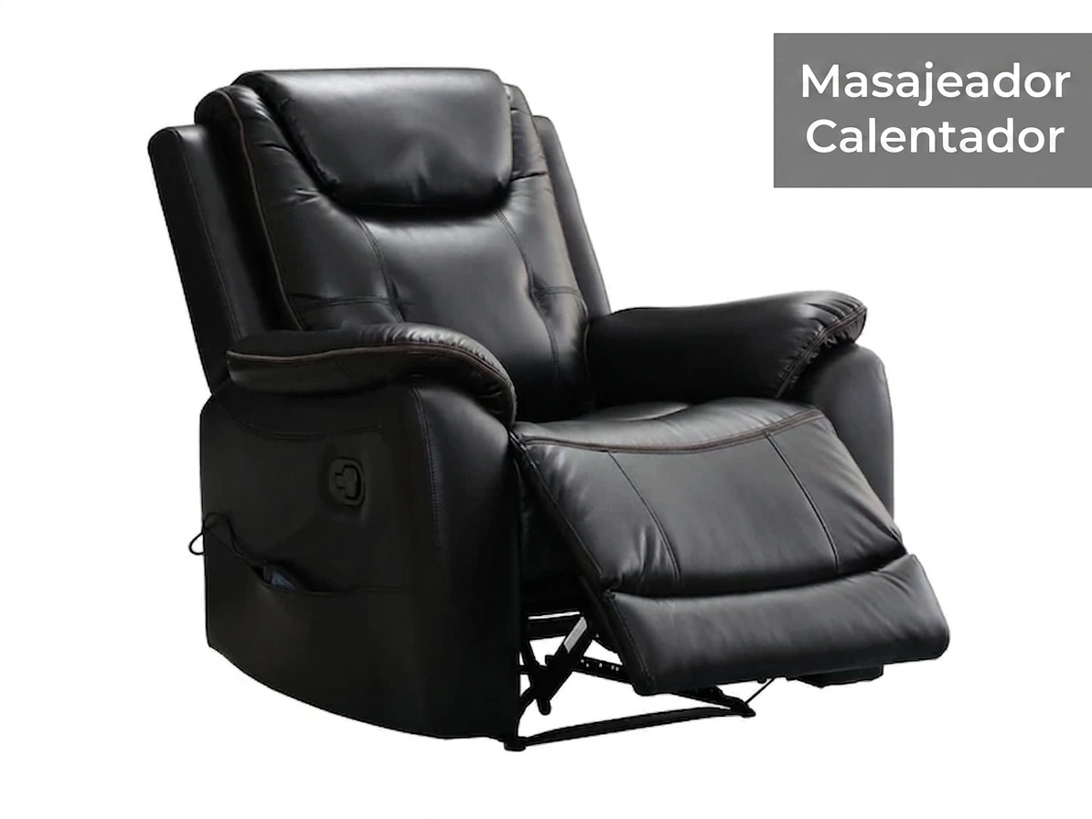 SILLÓN RECLINABLE RIPLEY HOME FINESSE CON MASAJEADOR CALENTADOR 1 CUERPO NEGRO - 3
