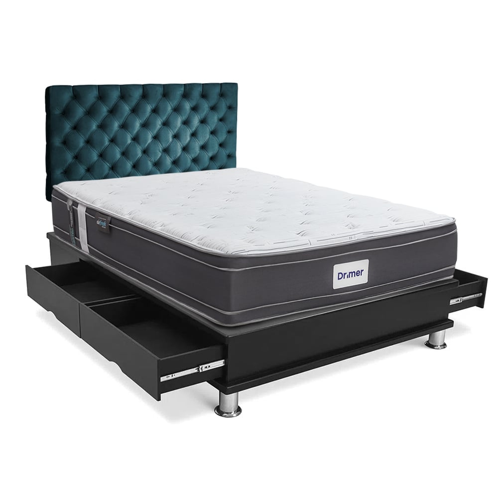 DORMITORIO DRIMER CAPITONE PURE FRESH 1.5 PLAZAS CON CAJONES - 2
