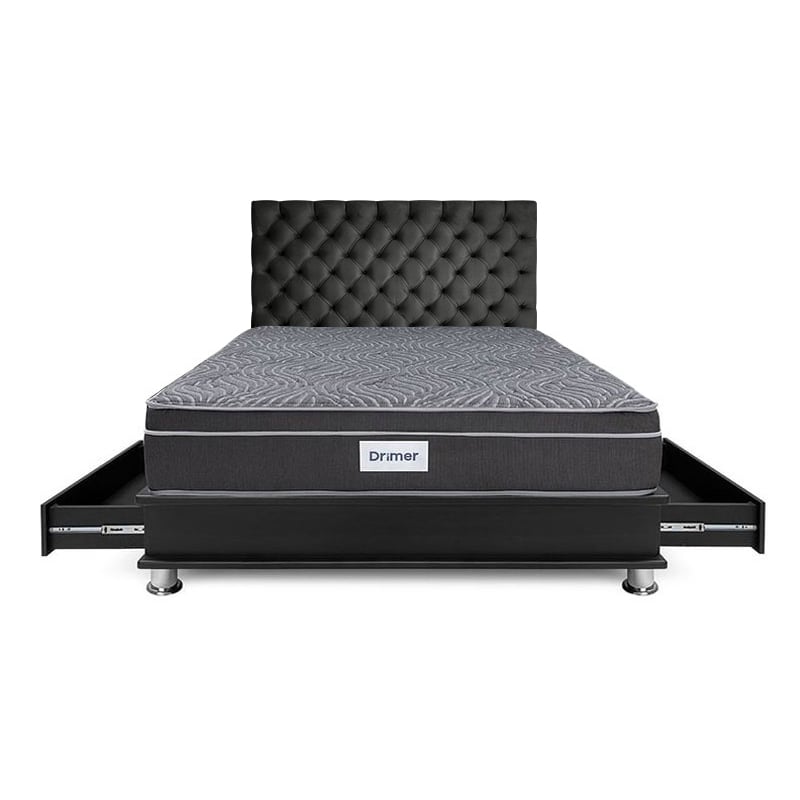 DORMITORIO DRIMER CAPITONE VENTUS QUEEN CON CAJONES - 2