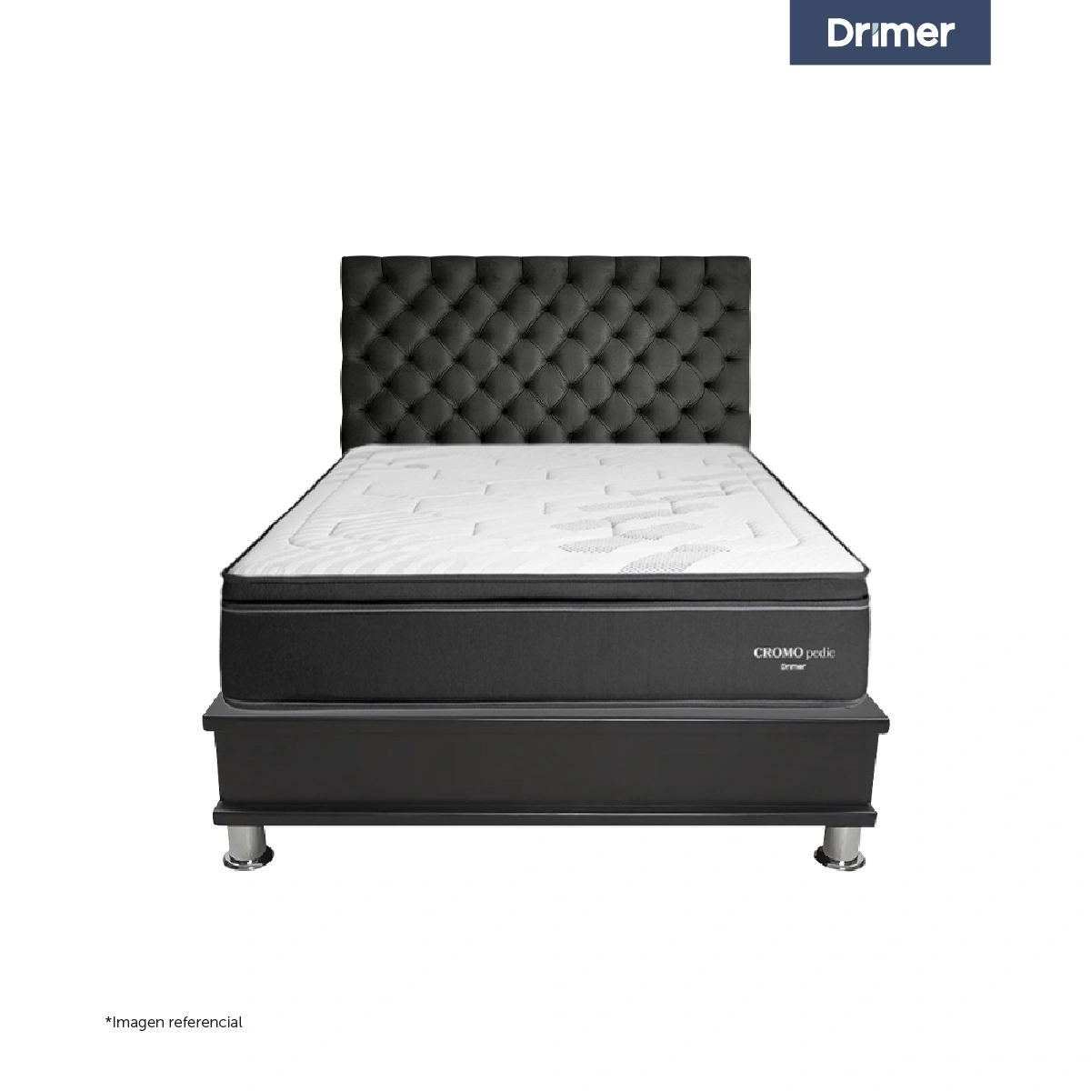 DORMITORIO CON CAJONES DRIMER CROMOPEDIC QUEEN CAPITONE - 2