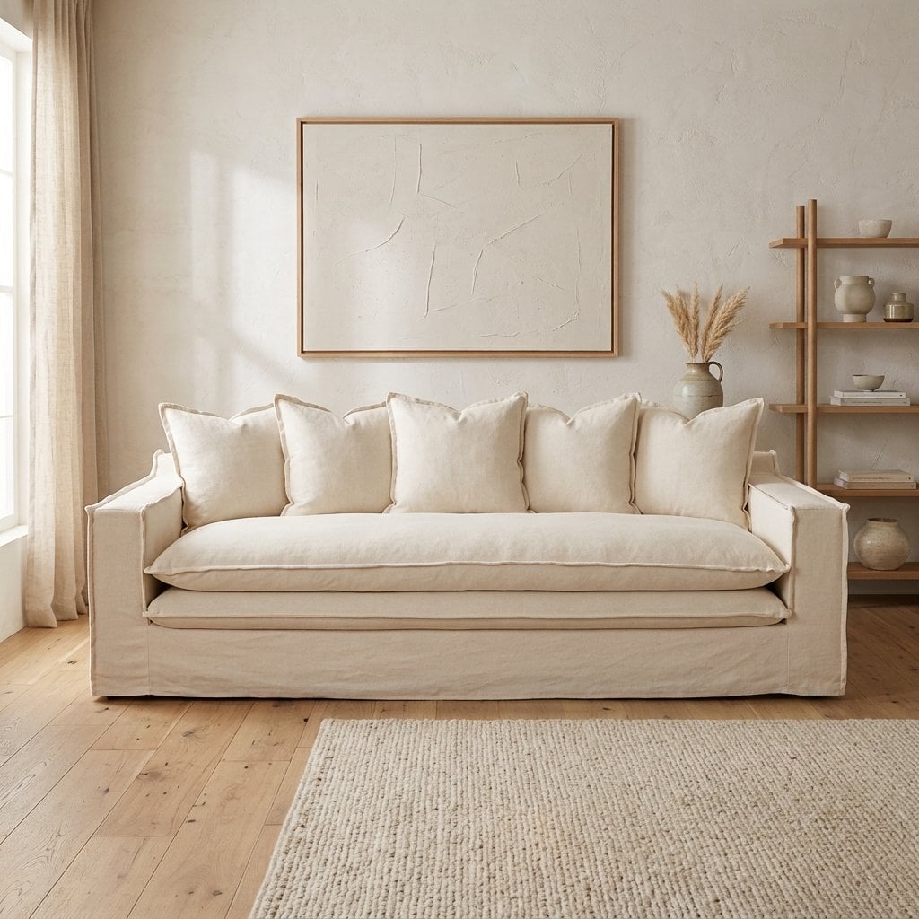 SOFÁ DOBLE COJÍN MAISON LINETT LILLE 3 CUERPOS IVORY - 1