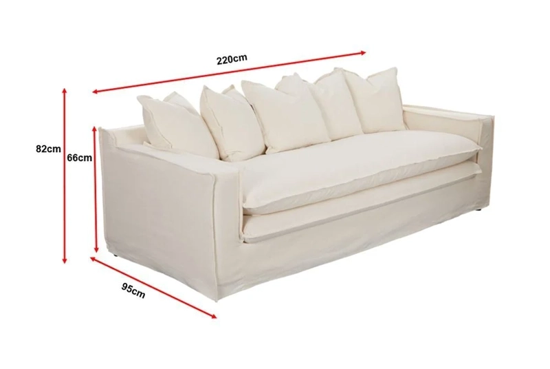 SOFÁ DOBLE COJÍN MAISON LINETT LILLE 3 CUERPOS IVORY - 3