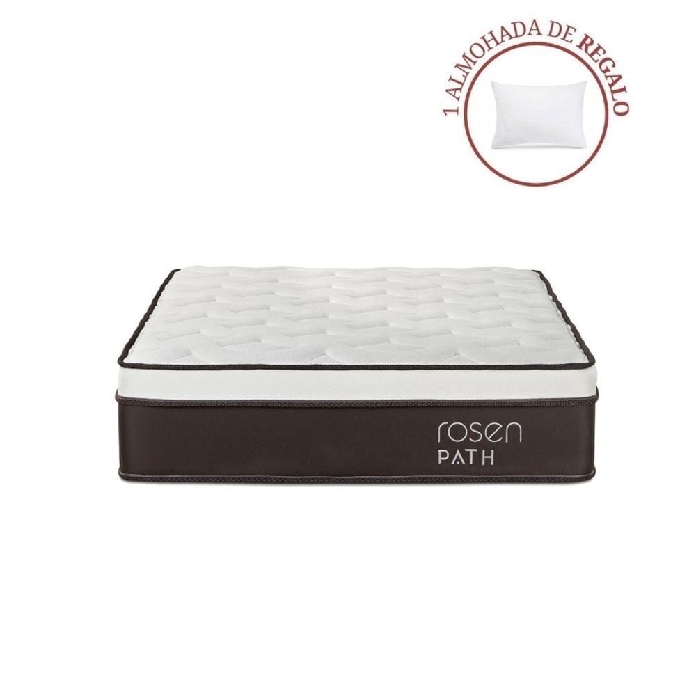COLCHÓN ROSEN PATH 1.5 PLAZAS CAFÉ + 1 ALMOHADA - 1