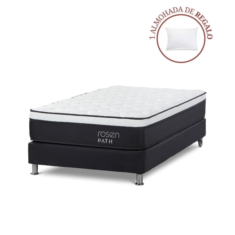 CAMA AMERICANA ROSEN PATH GRAFITO 1.5 PLAZAS + 1 ALMOHADA - 1