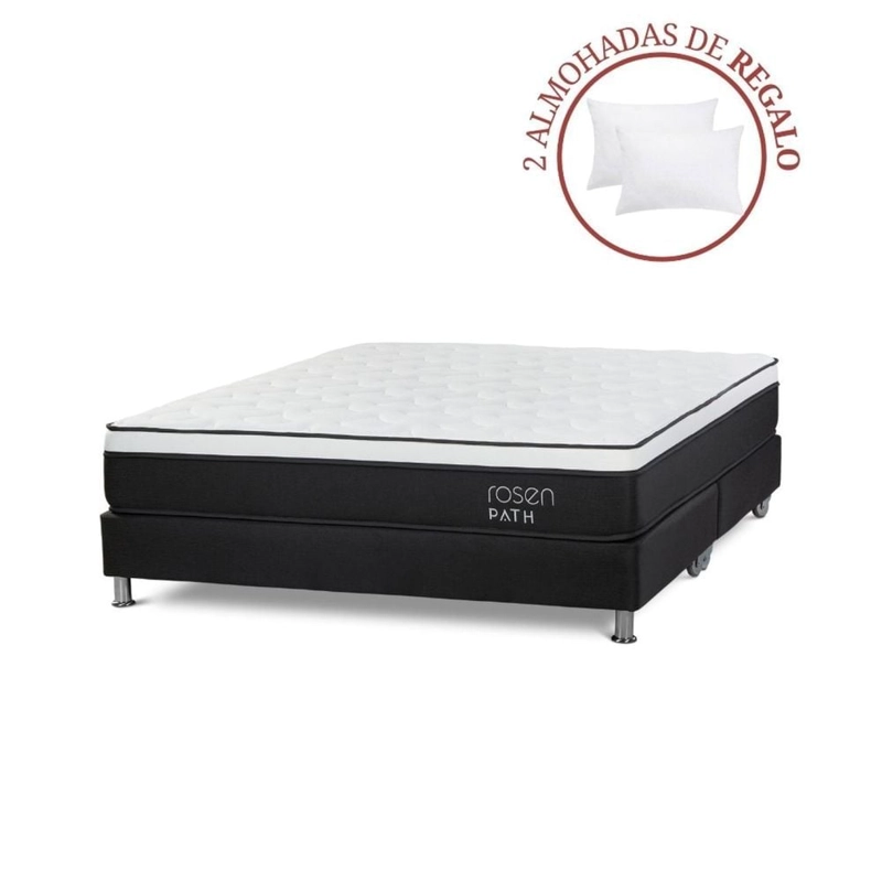 CAMA AMERICANA ROSEN PATH GRAFITO QUEEN + 2 ALMOHADAS - 1