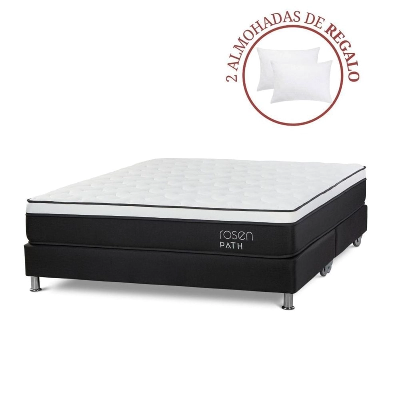 CAMA AMERICANA ROSEN PATH GRAFITO KING + 2 ALMOHADAS - 1