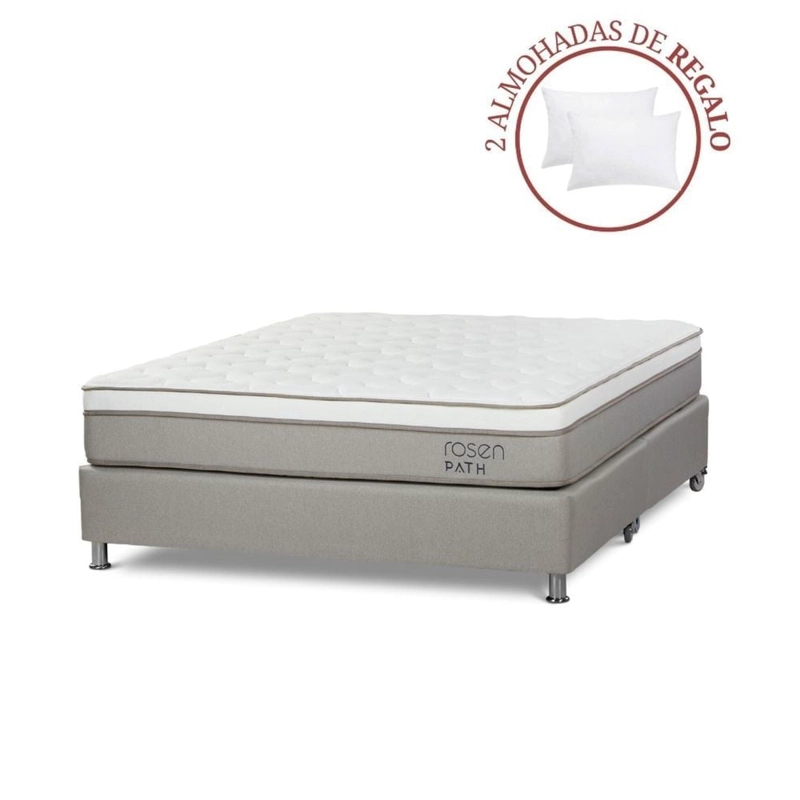 CAMA AMERICANA ROSEN PATH NIEBLA QUEEN + 2 ALMOHADAS - 1