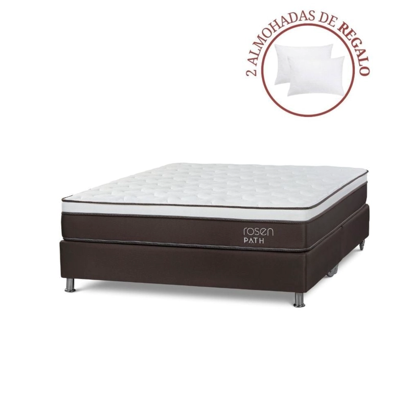 CAMA AMERICANA ROSEN PATH CAFÉ QUEEN + 2 ALMOHADAS - 1