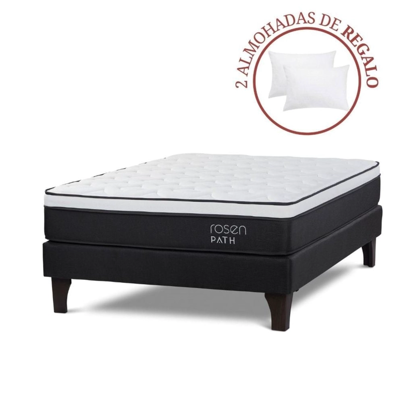 CAMA EUROPEA ROSEN PATH GRAFITO 2 PLAZAS + 2 ALMOHADAS - 1