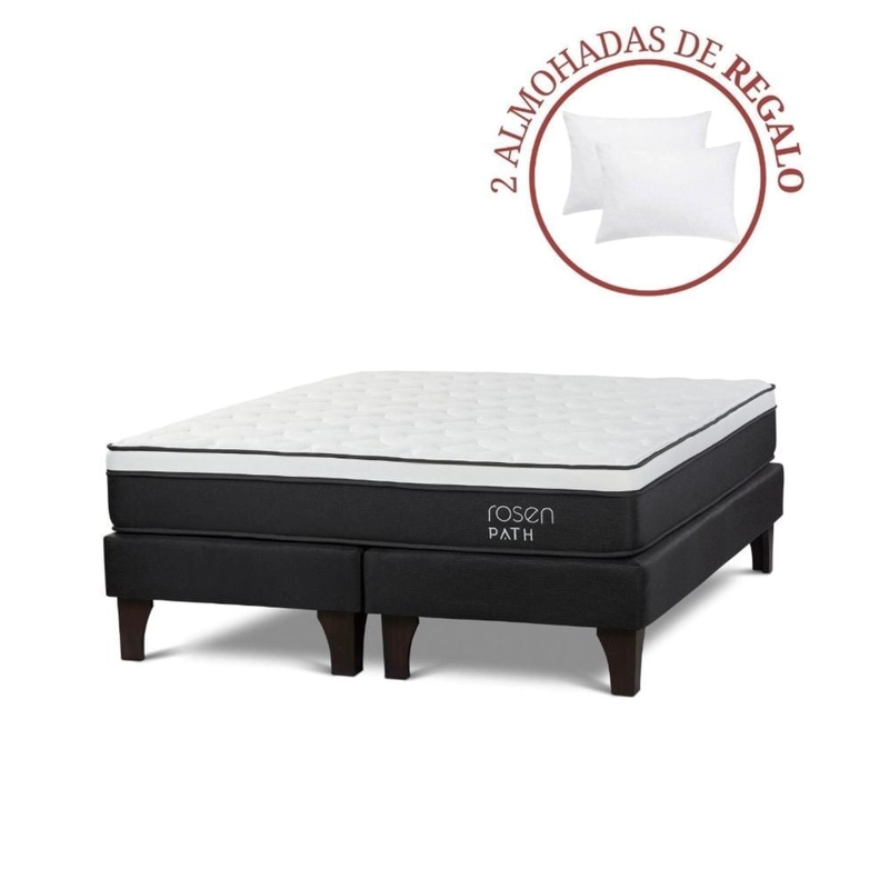 CAMA EUROPEA ROSEN PATH GRAFITO KING + 2 ALMOHADAS - 1